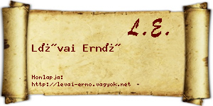 Lévai Ernő névjegykártya